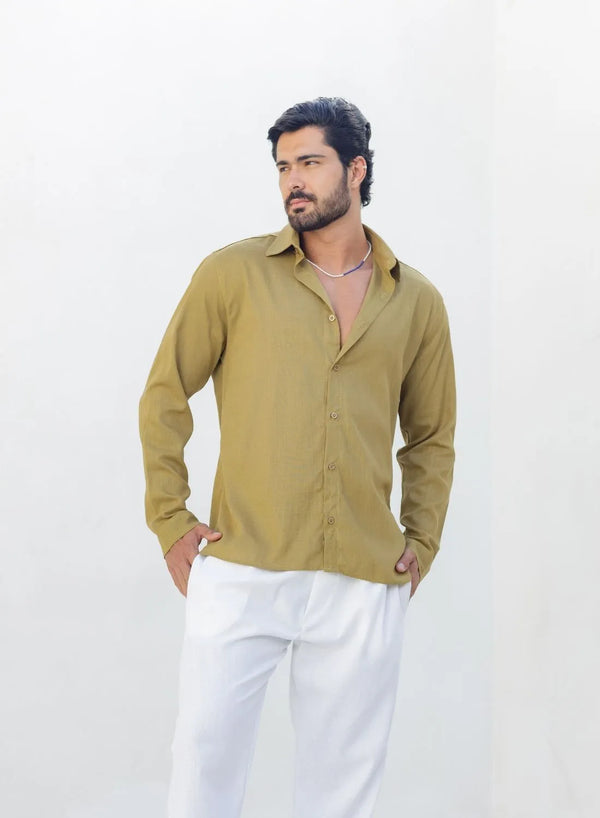 CAMISA CAMBRAIA DE LINHO VERDE